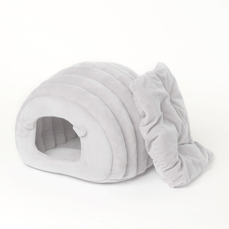 Caterpillar-Style Pet Nest – Soft and Cozy Cat Bed for Ultimate Comfort