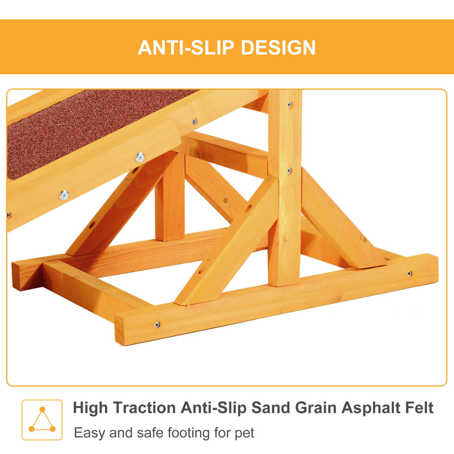 PawHut Wooden Pet Seesaw Activity Sport Dog Training Agility Obedience Equipment Toy Pet Supplies Weather Resistant (1.8m)