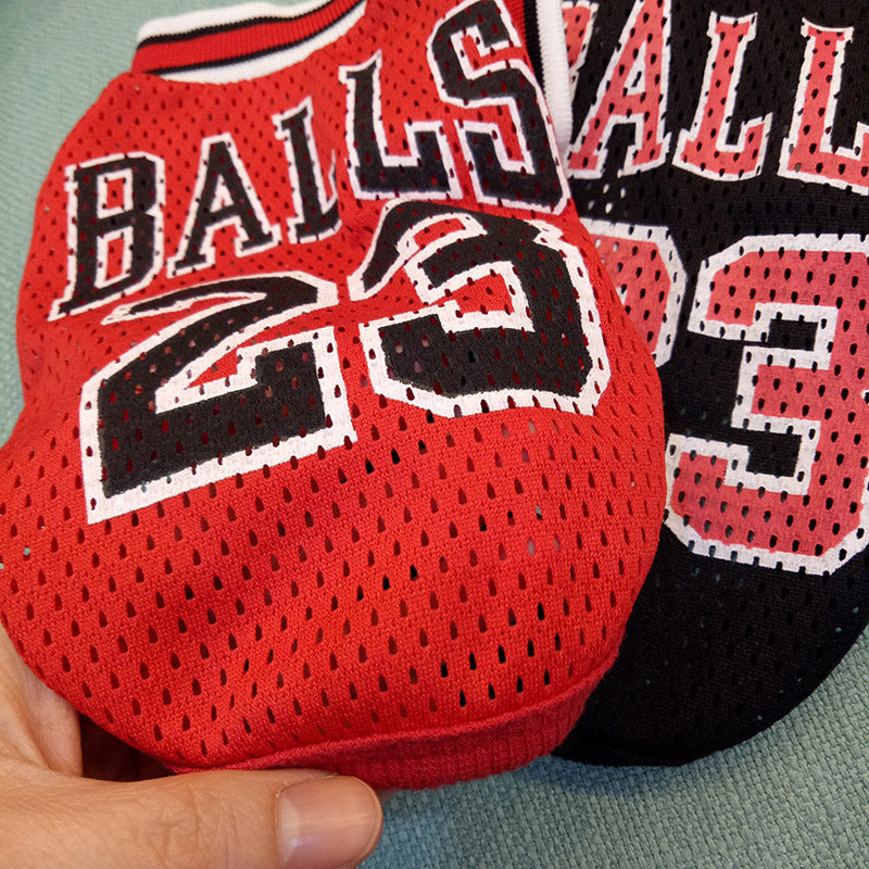 Dog Clothes Teddy Vest – Breathable Basketball-Style Jersey