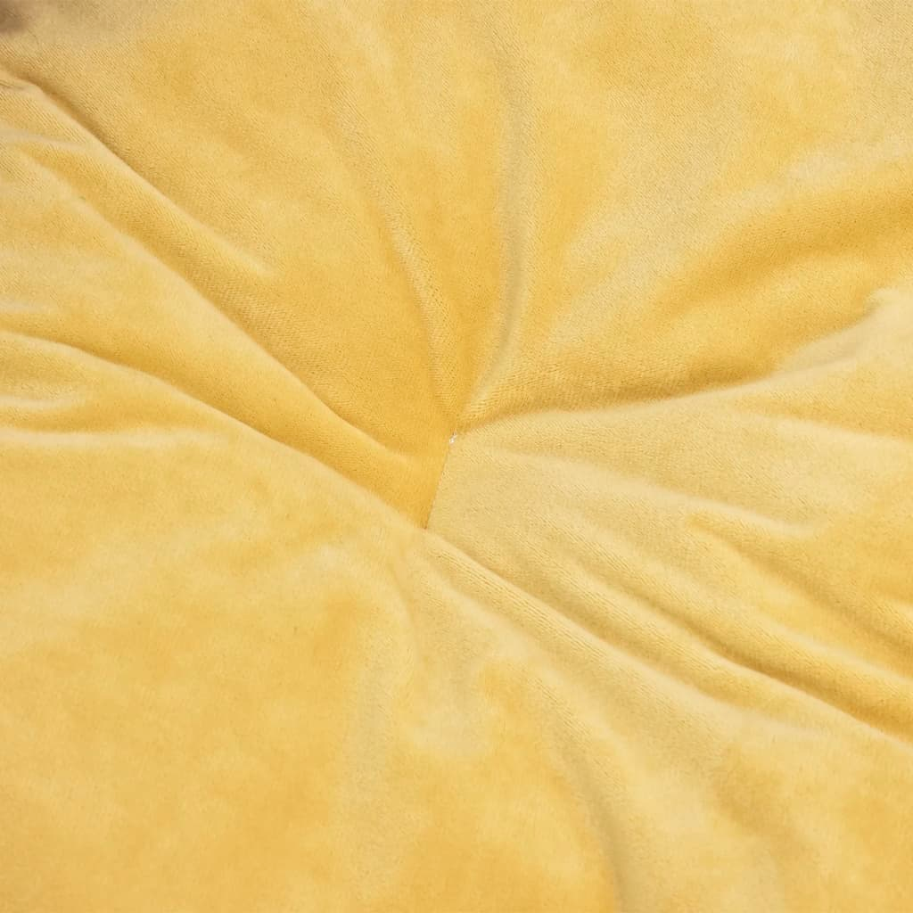 Dog Bed Plush and Faux Leather - Black and Yellow
