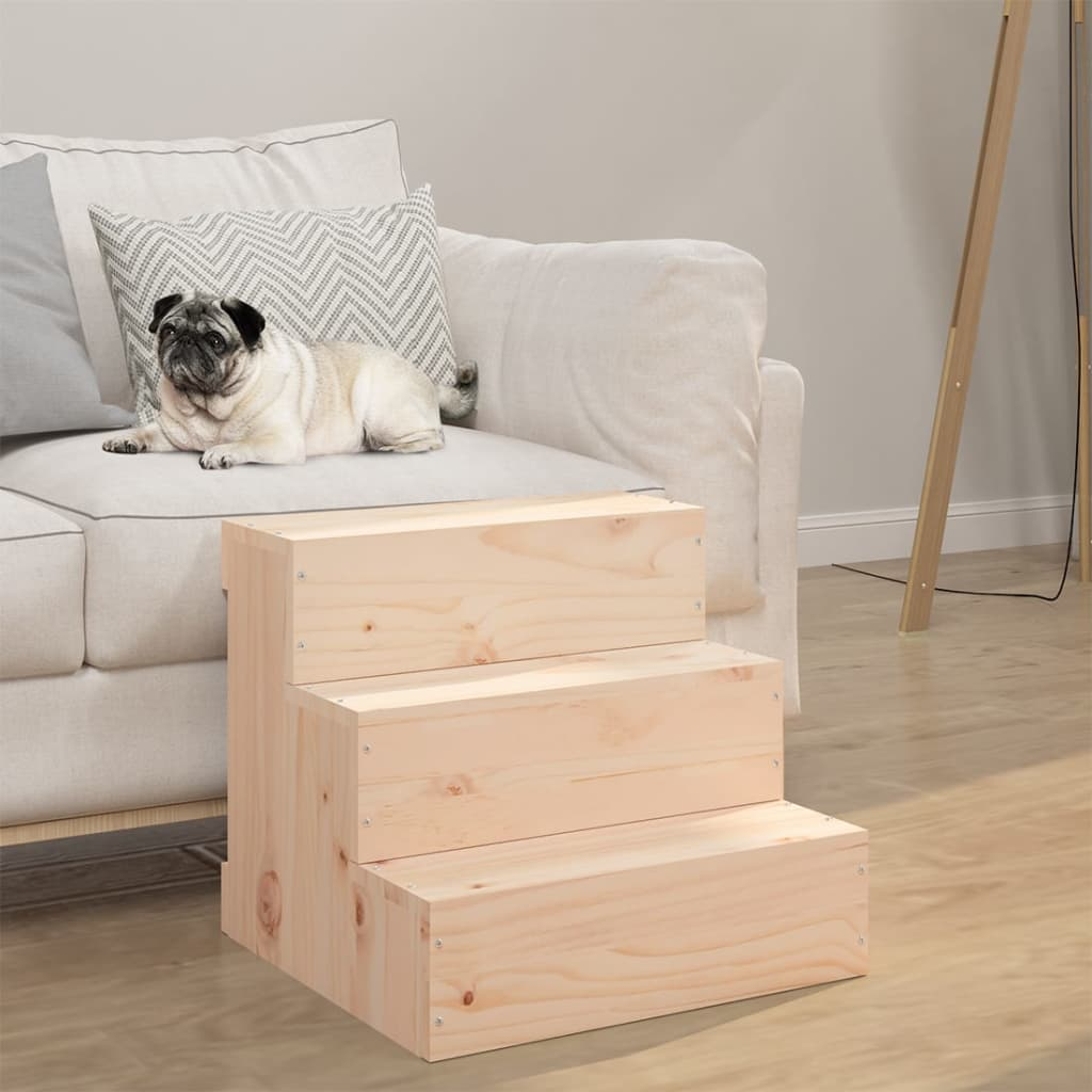 vidaXL Pet Stair 40x37.5x35 cm Solid Wood Pine