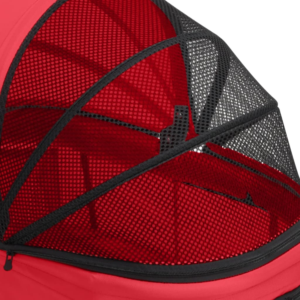 vidaXL 2-Layers Folding Dog Stroller Red 83x48x97 cm Oxford Fabric
