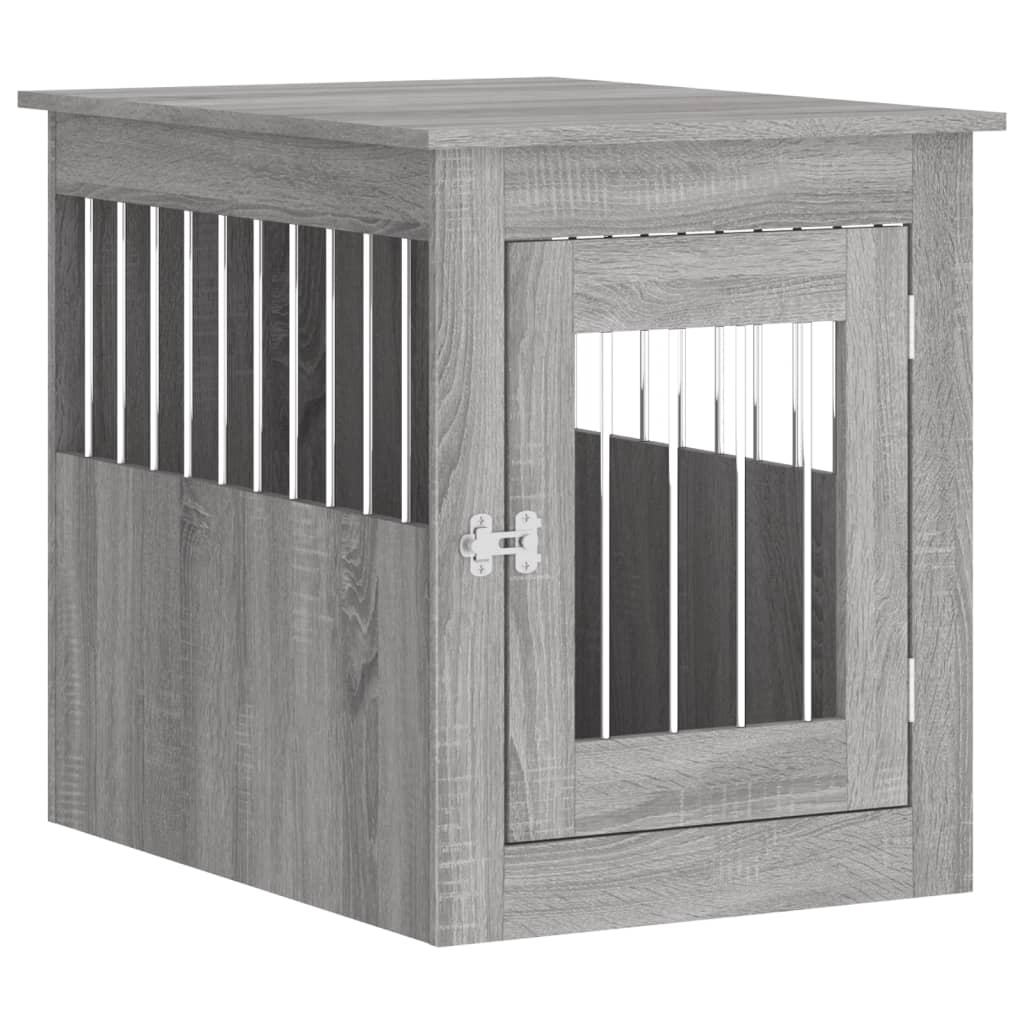 vidaXL Dog Crate Furniture Grey Sonoma