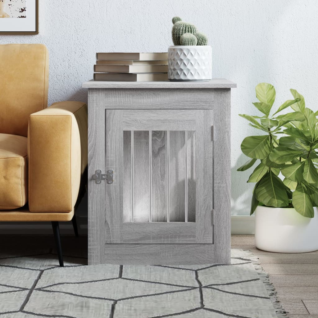 vidaXL Dog Crate Furniture Grey Sonoma