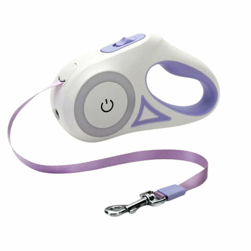 Automatic Retractable Lighting Dog Leash with RGB Ring – Safe & Stylish Night Walks for Pets