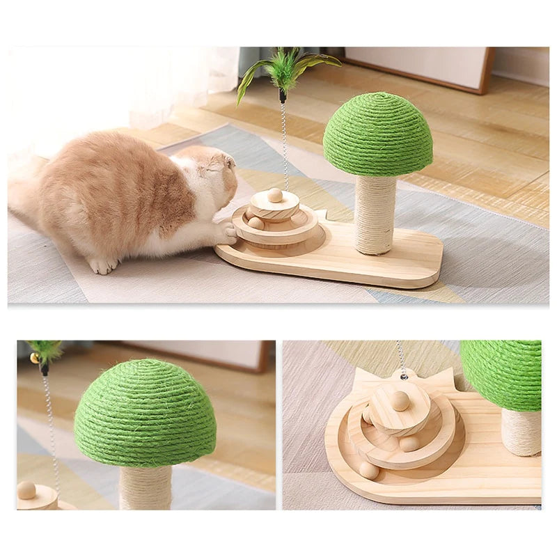 Pet Tree Scratching Post with Interactive Toy – Fun and Durable Cat Scratcher for Active Play