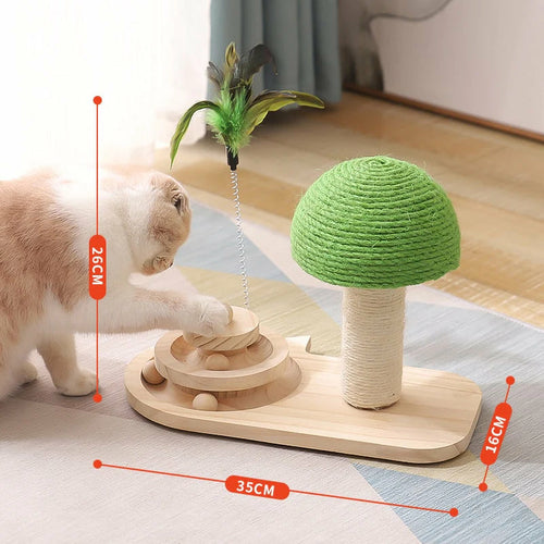 Pet Tree Scratching Post with Interactive Toy – Fun and Durable Cat Scratcher for Active Play