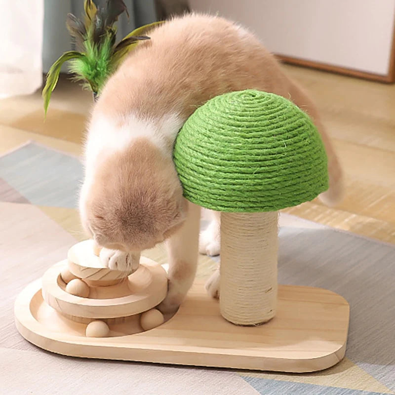 Pet Tree Scratching Post with Interactive Toy – Fun and Durable Cat Scratcher for Active Play