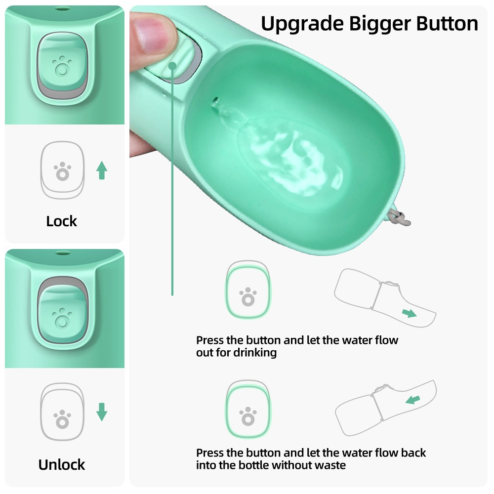 Outdoor Pet Feeder & Water Dispenser – Travel Water Bottle for Dogs and Cats