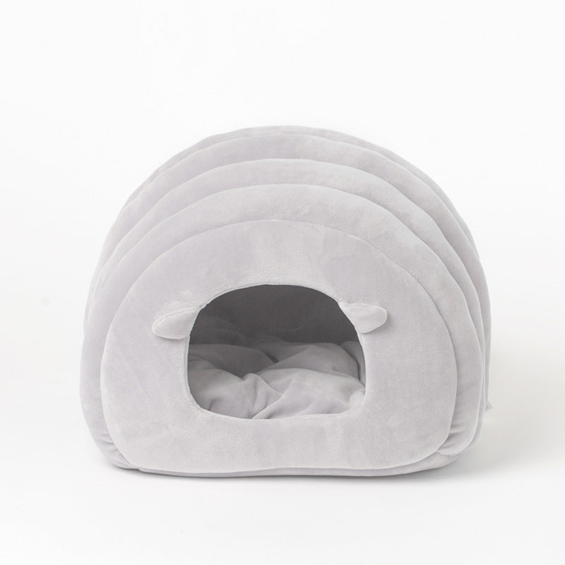 Caterpillar-Style Pet Nest – Soft and Cozy Cat Bed for Ultimate Comfort