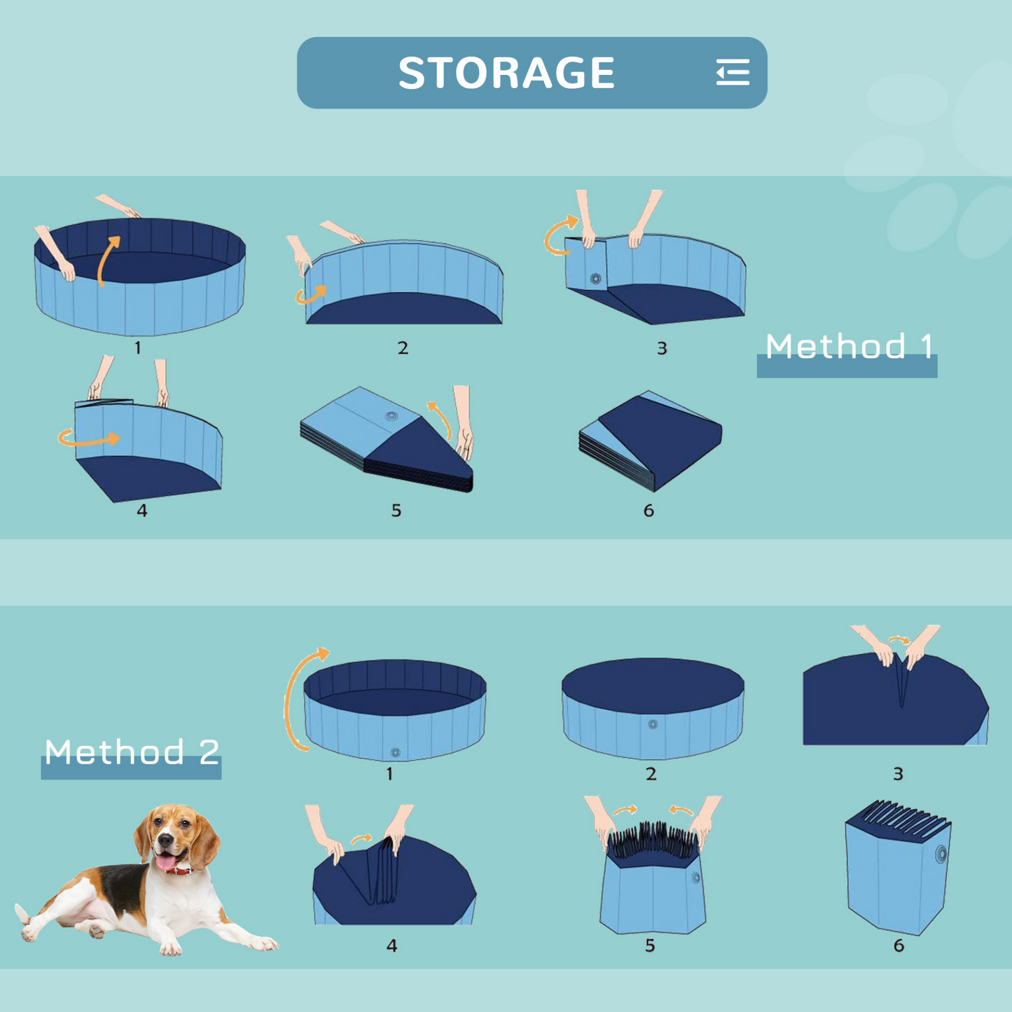 PawHut Foldable Dog Paddling Pool Pet Cat Swimming Pool Indoor/Outdoor Collapsible Bathing Tub Shower Tub Puppy