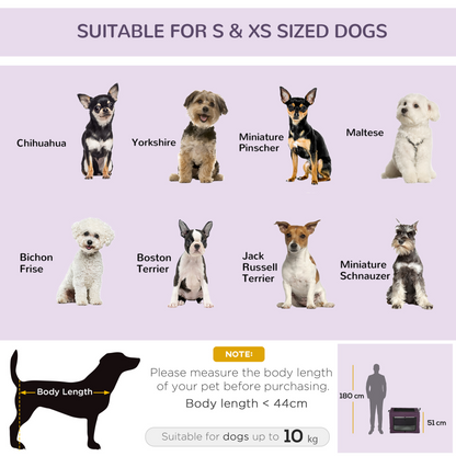 PawHut 69cm Foldable Pet Carrier, Portable Cat Carrier Cat Bag, Pet Travel Bag w/ Cushion, for Miniature and Small Dogs - Purple