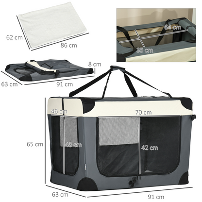 PawHut Foldable Pet Carrier Cat Bag, Portable Carrier & Pet Travel Bag