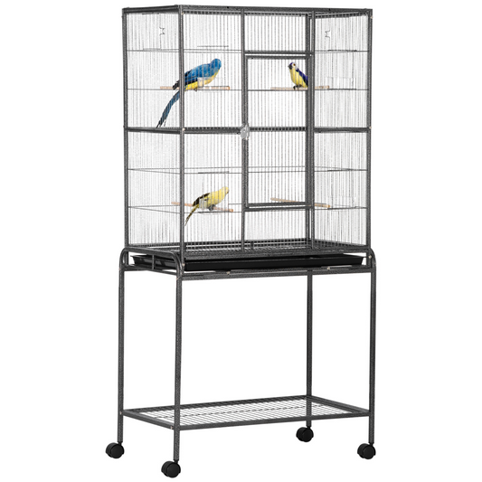 PawHut Bird Cage Canary Cages for Parakeet with Detachable Rolling Stand