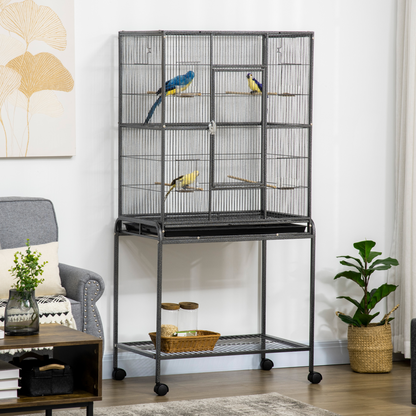 PawHut Bird Cage Canary Cages for Parakeet with Detachable Rolling Stand