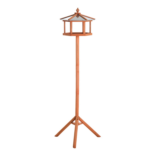 PawHut Wooden Bird Table Free Standing Bird Feeder Parrot Stand for Garden Patio or Balcony 153cm High