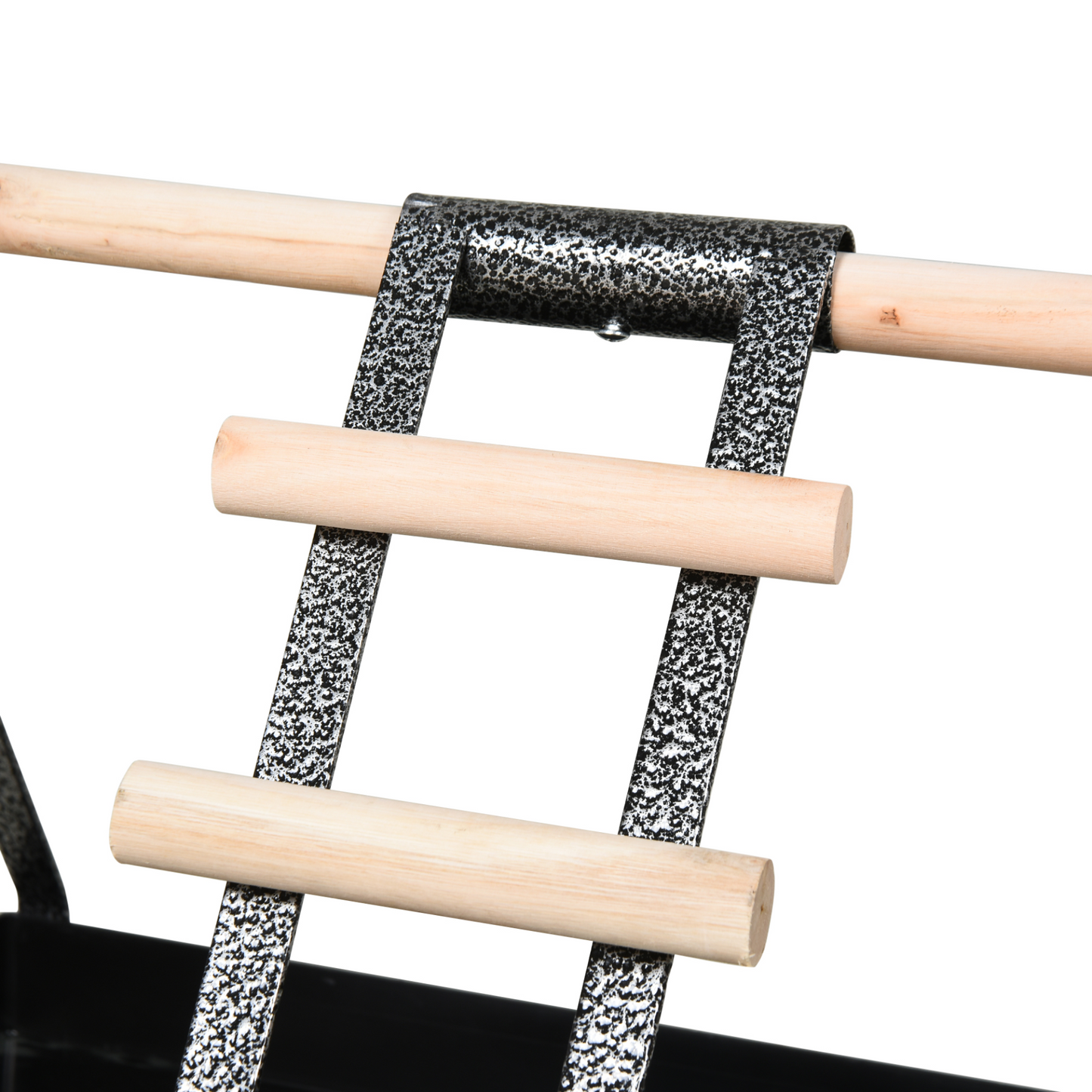 PawHut Portable Parrot Macaw Bird Play Stand Training Playground w/ Wood Perch Ladder Feeder  Removable Tray
