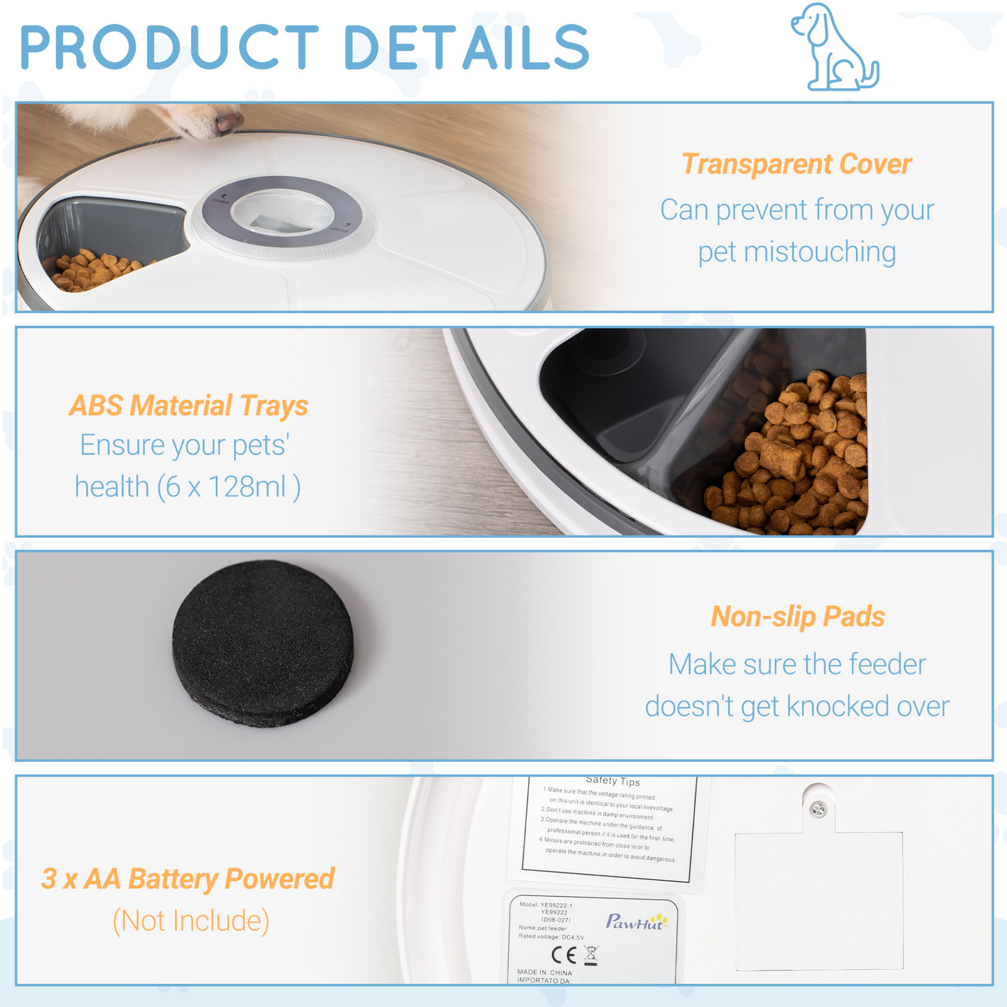 PawHut Automatic Pet Dog Cat Feeder Meal Food Dispenser