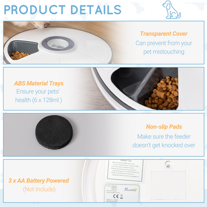 PawHut Automatic Pet Dog Cat Feeder Meal Food Dispenser