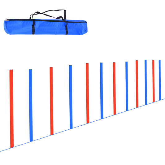 PawHut Pet Agility Training Equipment Dog Play Run Obedience Training Set Adjustable (Poles)