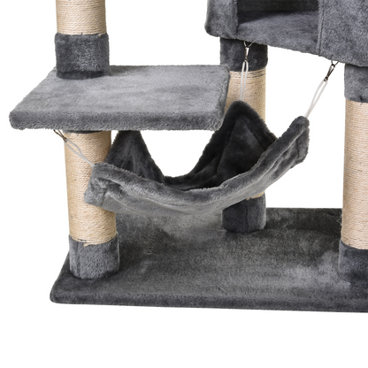 PawHut Cat Tree for Indoor Cats Condo Tower Multi-level Height 150CM  Kittens Activity Stand House with Toys & Various Scratching Posts