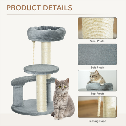 PawHut Cat Tree for Indoor Cats Kitty Scratcher Kitten Activity Centre & Scratching Post