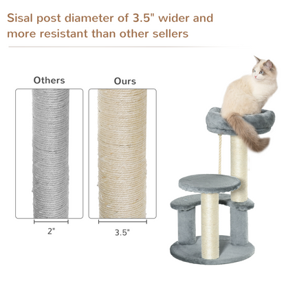 PawHut Cat Tree for Indoor Cats Kitty Scratcher Kitten Activity Centre & Scratching Post