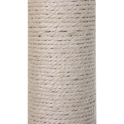 PawHut Cat Tree Indoor Cat Natural Scratching Posts With Hammock Bed Kitty Activity Center Grey