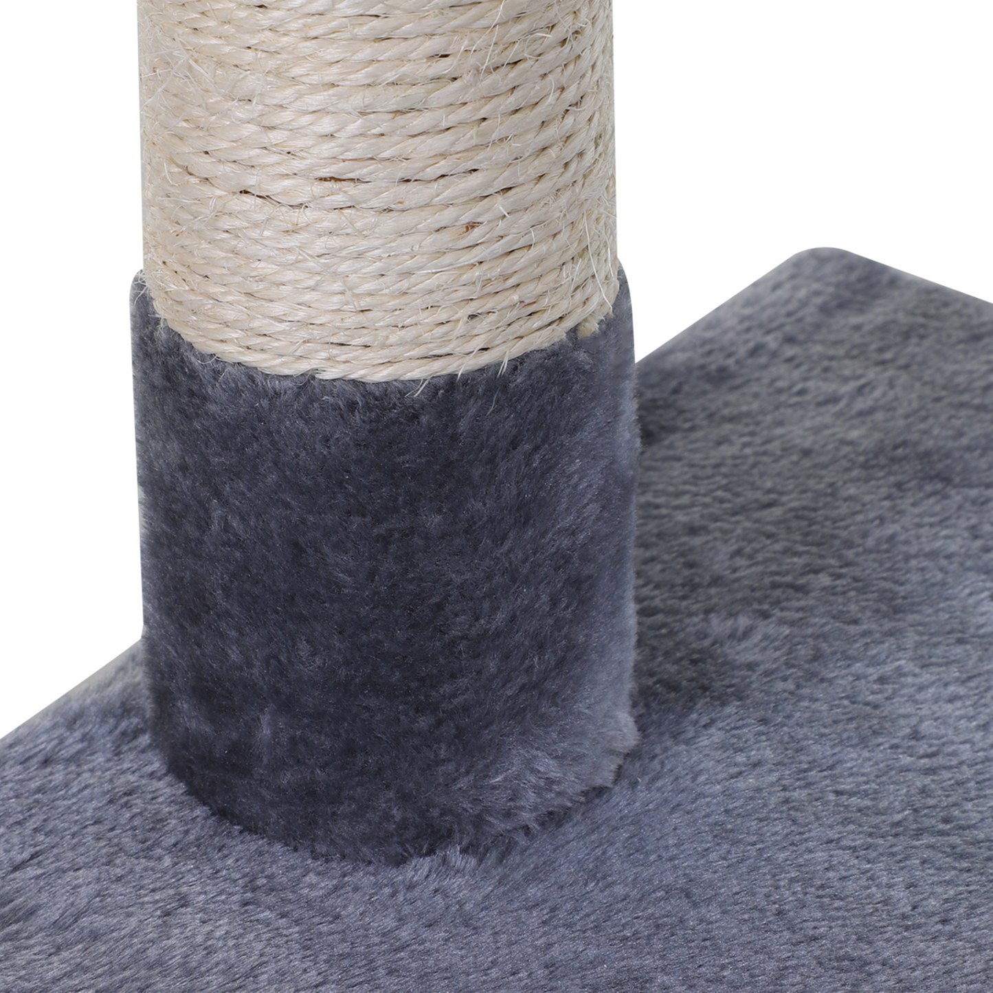 PawHut Cat Tree Indoor Cat Natural Scratching Posts With Hammock Bed Kitty Activity Center Grey