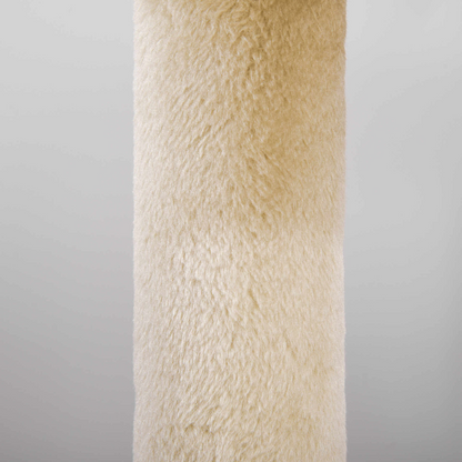 Pawhut Cat Tree for Indoor Cats Kitten Scratching Post Climbing Tower Pet Activity Center Cream 48 x 48 x 104 cm