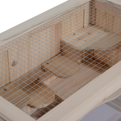 PawHut Wooden Hamster Cage Mouse  Mice Rodent Small Animals Hutch Exercise Play House 60 x 35 x 42cm