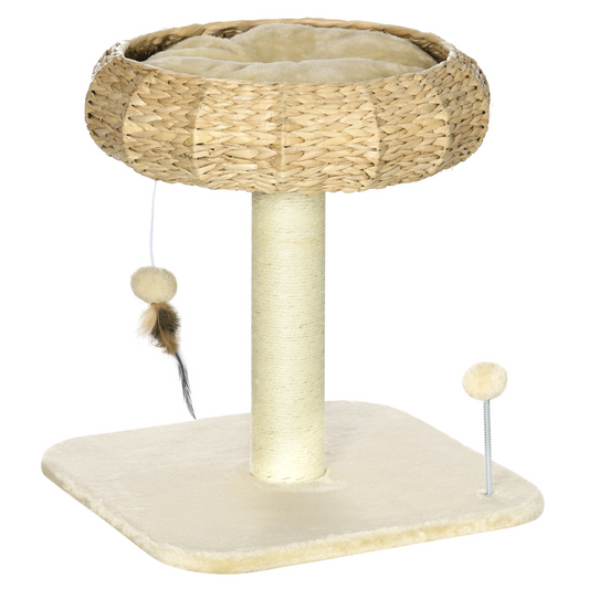 PawHut Cat Tree Kitty Activity Centre, Cat Climbing Toy, Cat Tower With Toy Ball, Scratching Post