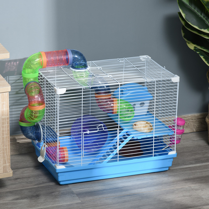 Pawhut 2 Tier Hamster Cage Carrier Habitat Small Animal House