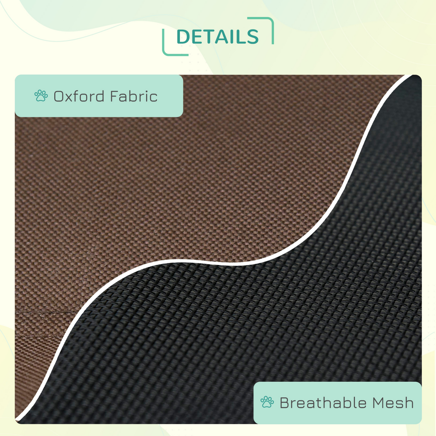 PawHut Raised Dog Bed Waterproof Elevated Pet Cot with Breathable Mesh UV Protection Canopy Coffee, for Small Dogs, 76 x 61 x 73cm