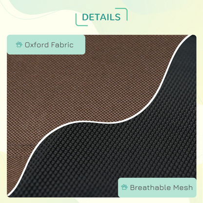 PawHut Raised Dog Bed Waterproof Elevated Pet Cot with Breathable Mesh UV Protection Canopy Coffee, for Small Dogs, 76 x 61 x 73cm