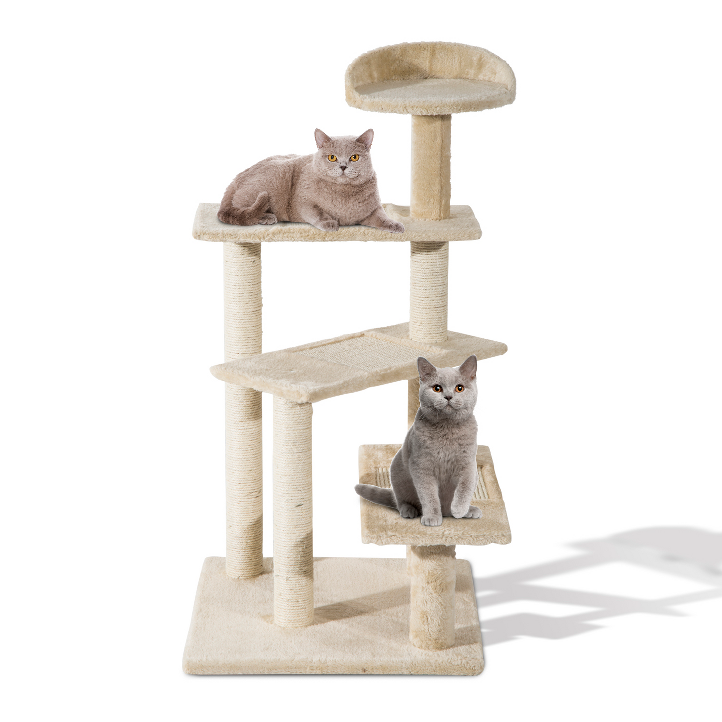 PawHut Cat Tree for Indoor Cats Kitten Scratch Scratching Scratcher Sisal Post Climbing Tower Activity Centre Beige