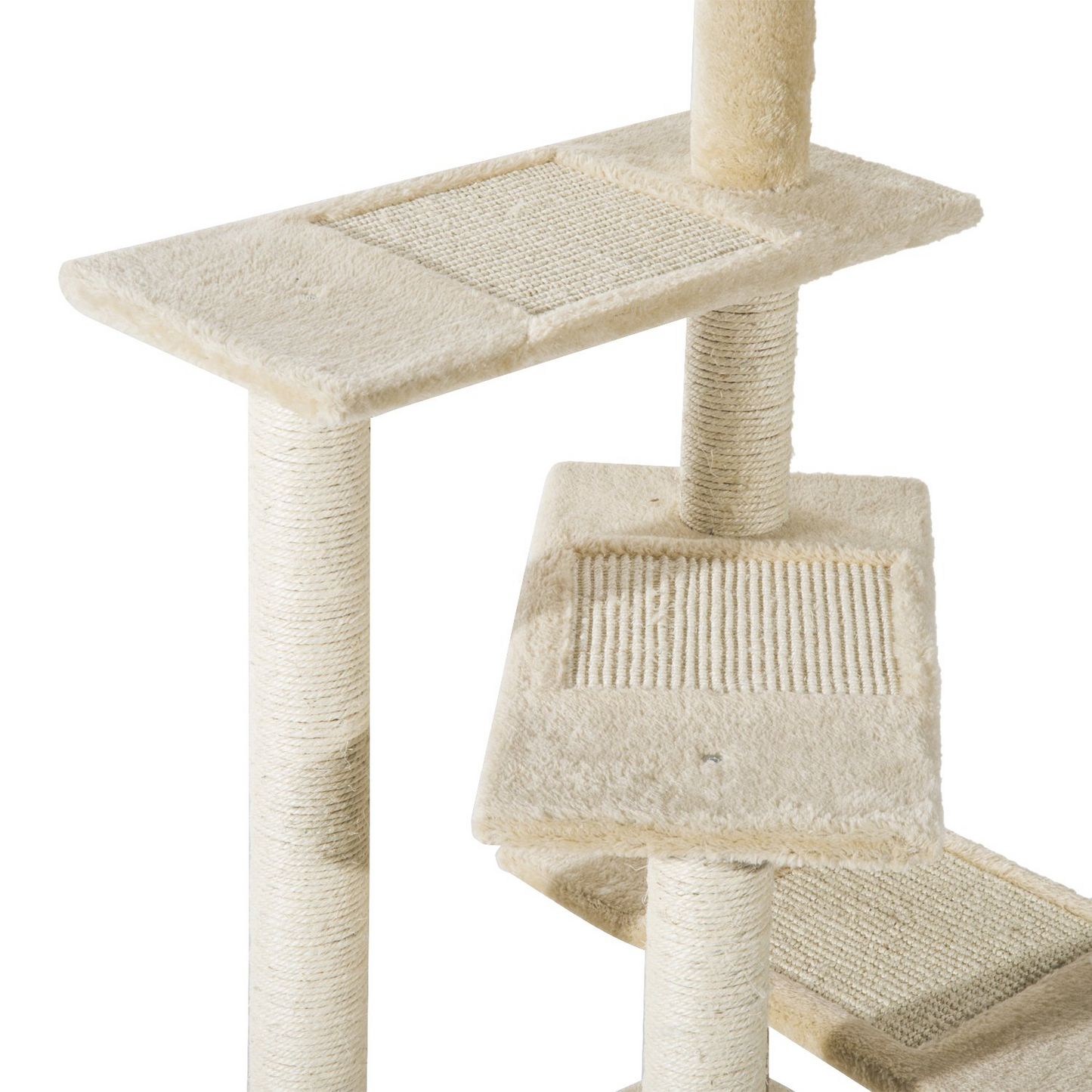 PawHut Cat Tree for Indoor Cats Kitten Scratch Scratching Scratcher Sisal Post Climbing Tower Activity Centre Beige
