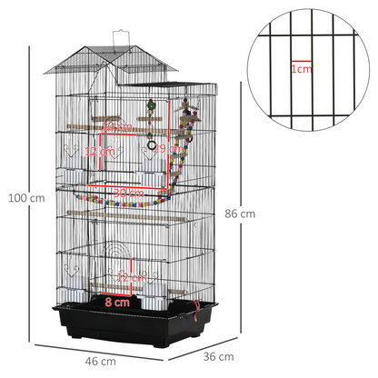 PawHut Cage with Toy & Tray