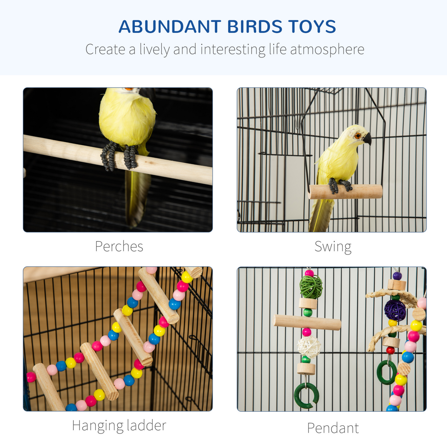 PawHut Cage with Toy & Tray