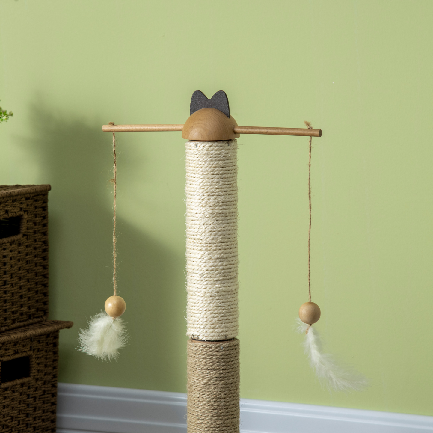 PawHut Cat Tree Kitty Activity Centre Interactive Toy Ball, Cat Tower Scratching Post