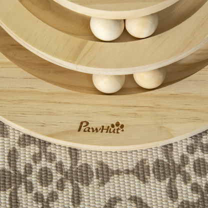 PawHut Cat Tree Kitty Activity Centre Interactive Toy Ball, Cat Tower Scratching Post