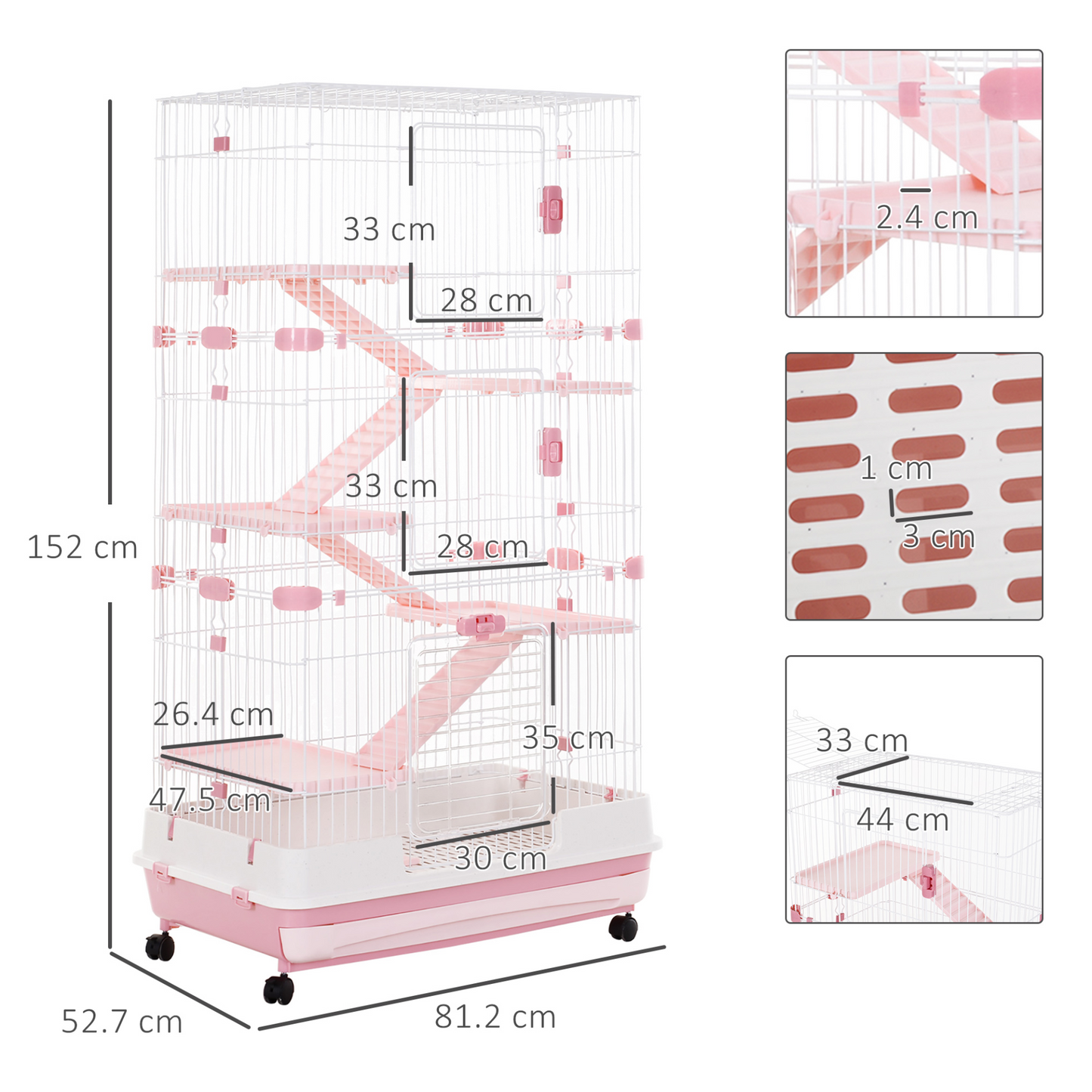 PawHut 6-Level Small Animal Cage & Indoor Bunny House