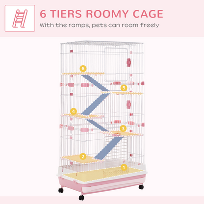 PawHut 6-Level Small Animal Cage & Indoor Bunny House
