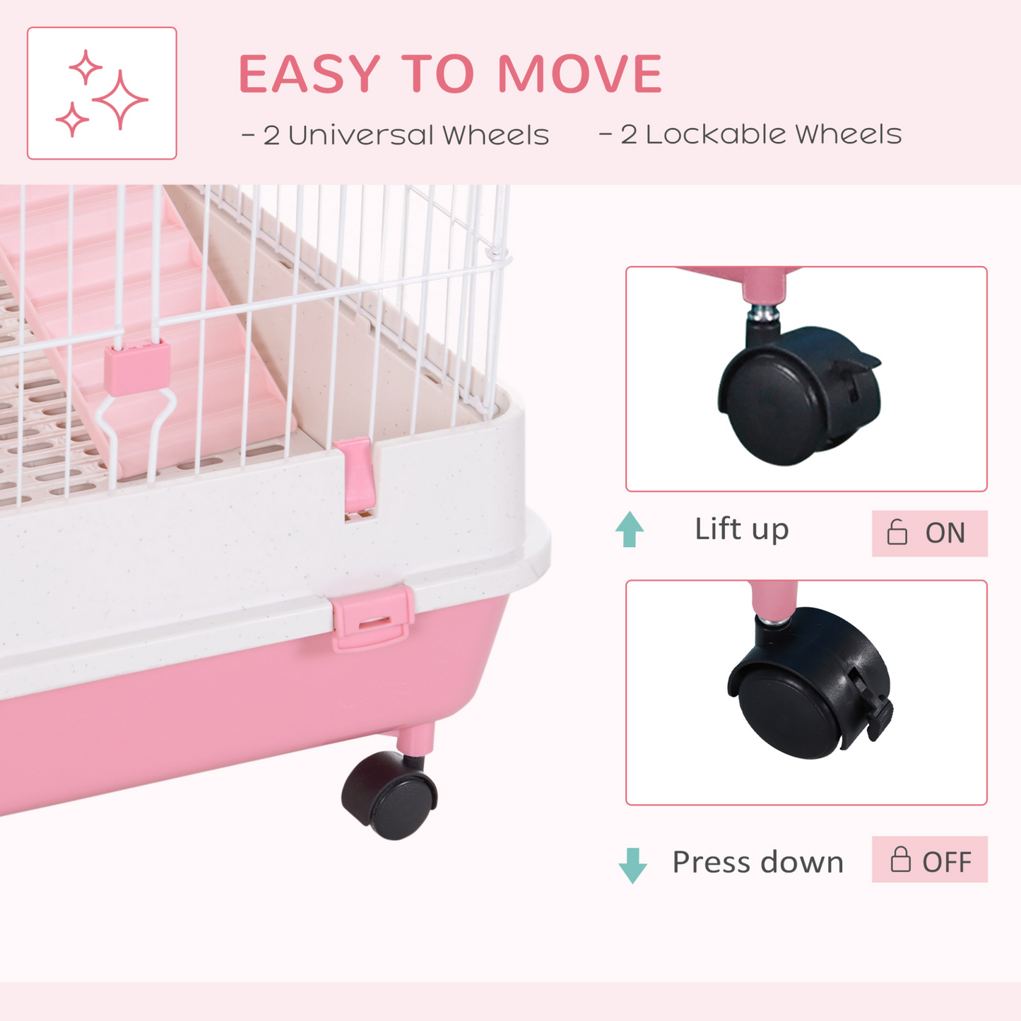 PawHut 6-Level Small Animal Cage & Indoor Bunny House