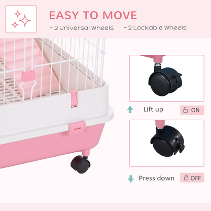 PawHut 6-Level Small Animal Cage & Indoor Bunny House