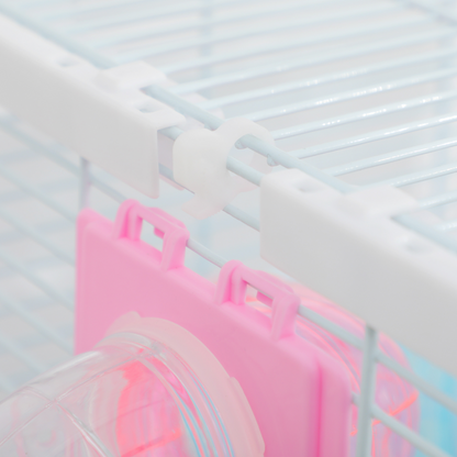 PawHut Hamster Cage, Gerbilarium Cage w/ Tunnel Tubes, Detachable Bottom, Ramps, Jumping Platforms, Hut, Exercise Wheel, Water Bottle, Food Bowl, for Small Rodents, 47 x 29.5 x 53cm
