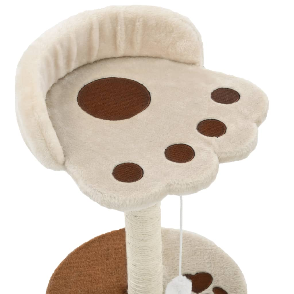 vidaXL Cat Tree with Sisal Scratching Post 40 cm Beige and Brown
