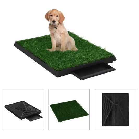 Pet Toilet with Tray & Faux Turf Green