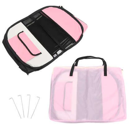 Foldable Dog Playpen with Carrying Bag Pink