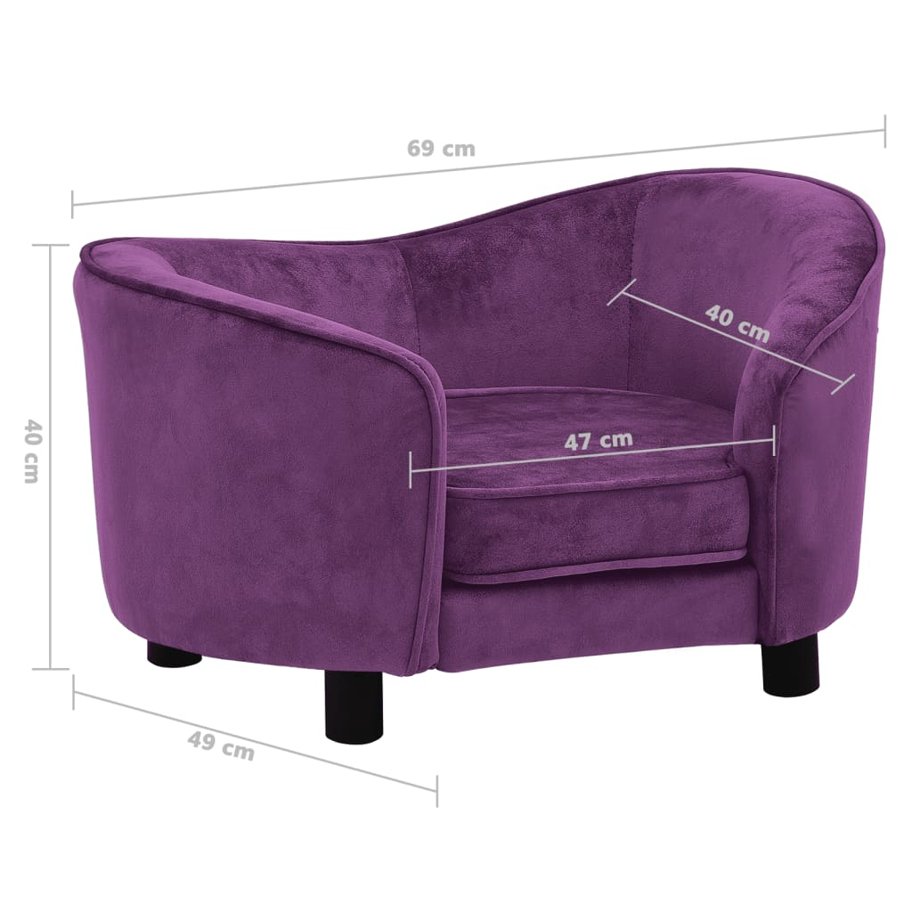 Plush Purple Dog Sofa